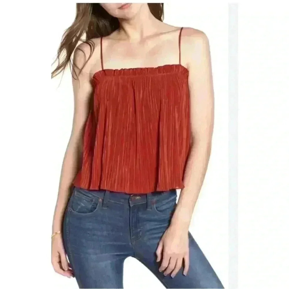 Madewell Nicole Pleated Ruffle Tank Top